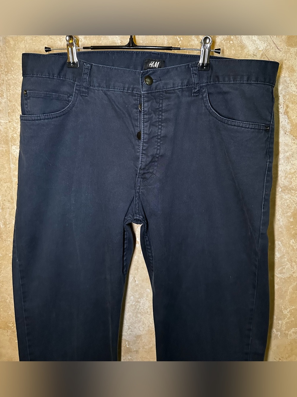H&M 33W Men’s Dark Blue Slim Straight Pants